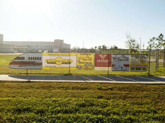 South Fort Myers High School robotic team sponsor banners