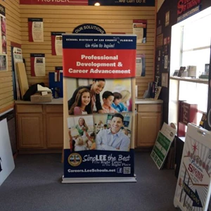 Lee County School District retractable banner stand