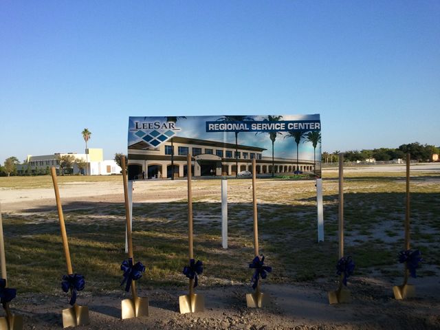 Leesar ground-breaking banner