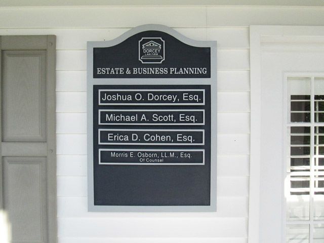 sandblasted directory sign