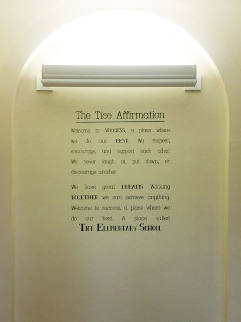 vinyl lettering for Tice Elementary