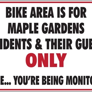 Bike Area sign