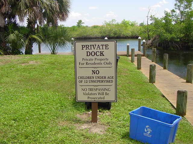 Private Dock sign