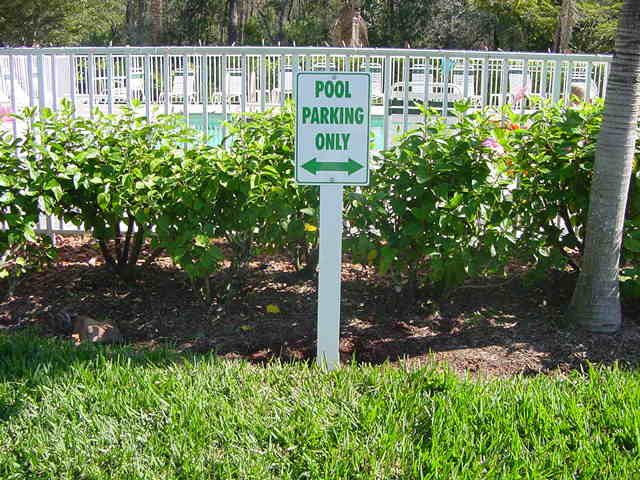 Pool Parking sign