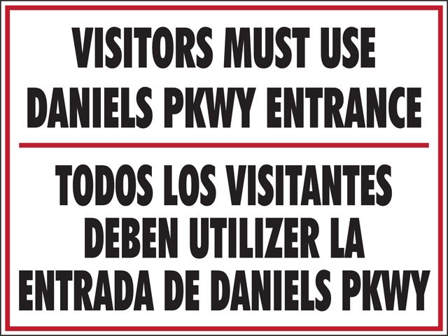 Visitors Entrance sign